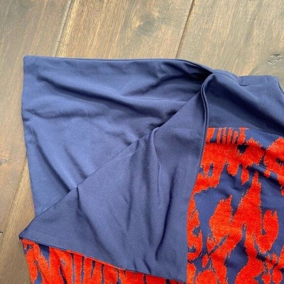 Signature by Sangria Red-Orange & Blue Slit Sleeve Dress 16 - Picture 6 of 6